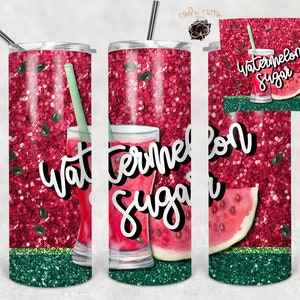 Watermelon Sugar  20oz skinny Tumbler Template,  Sublimation, Waterslide, Clipart,  PNG Digital Download