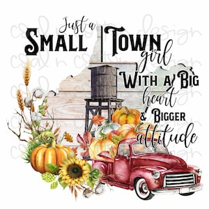 West Virginia Fall Red Truck Watercolor Clipart (PNG Digital Download)