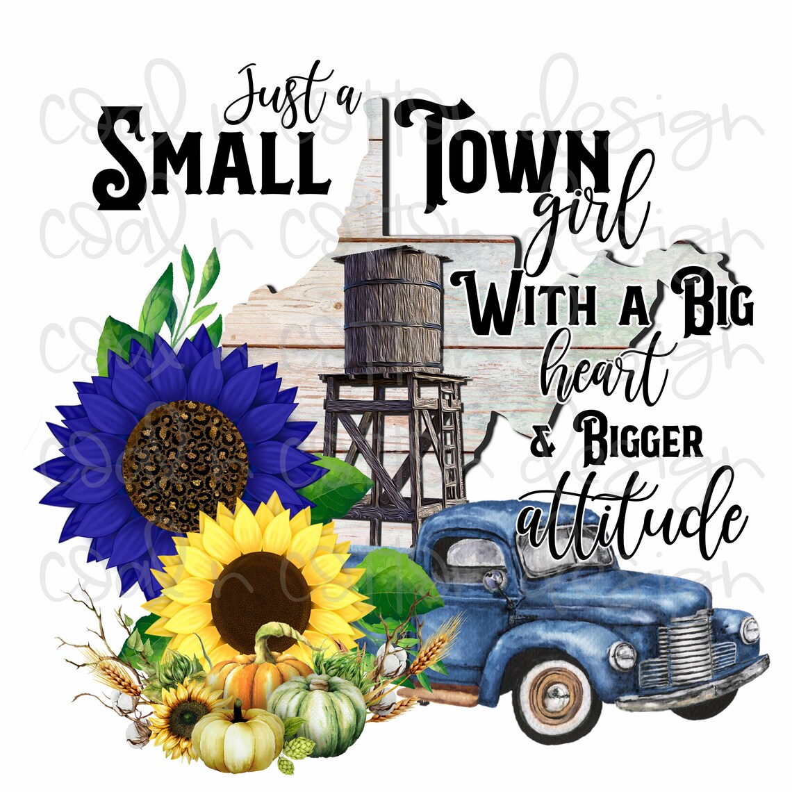 West Virginia Fall Blue Truck Just a Small Town Girl Etsy