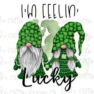 Me siento afortunado de los gnomos de San Patricio Día de San Patricio / 4-H / Friends Waterslide, Digital Clipart PNG Descarga digital