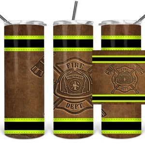 Look de participation en relief Fire Department 2 versions 20oz skinny Tumbler Template, Sublimation, Waterslide, Clipart, PNG Digital Download