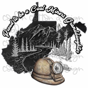 Coal Miner&#39;s Granddaughter West Virginia Watercolor (PNG Digital Download)