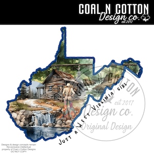 Rustic Backwoods West Virginia Scene Watercolor, Sublimation, Waterslide, Clipart, DTF,  PNG Digital Download