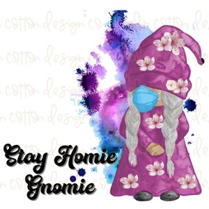 Stay Home Gnomie Aquarell, Gnome, Quarantäne, Sublimation, Waterslide, Clipart, PNG digitaler Download