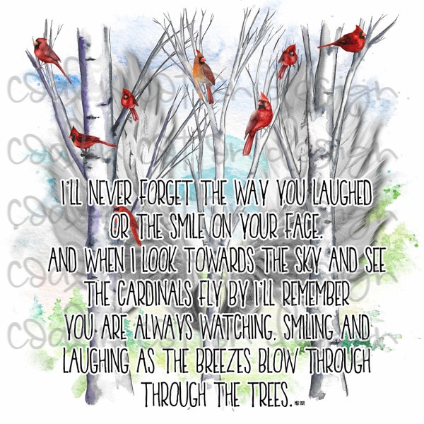 Printable Cardinal Poem Etsy