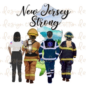New Jersey starke Ersthelfer - Aquarell, medizinisches Personal, Sublimation, Wasserrutsche, Clipart, PNG digitaler Download