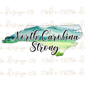 North Carolina Strong 2 & Blank - Aquarell, medizinisches Personal, Sublimation, Wasserrutsche, Clipart, PNG digitaler Download