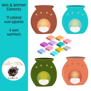 Wax and Warmer Elements Set -  PNG, Sublimation, Waterslide, Clipart, Digital Download
