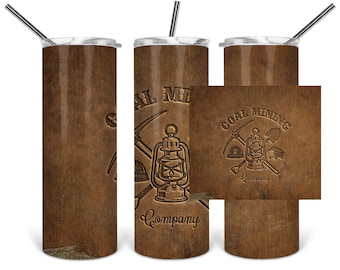 Geprägte Turnout Coal Miner 20 Unzen Skinny Becher Vorlage, Sublimation, Wasserrutsche, Clipart, PNG digitaler Download