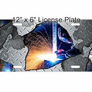 Silver Hatch Metal Weld License Plate Template,  Sublimation, Waterslide, Clipart,  PNG Digital Download
