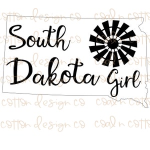 South Dakota Mädchen mit Windmühle - Aquarell, medizinisches Personal, Sublimation, Wasserrutsche, Clipart, PNG digitaler Download