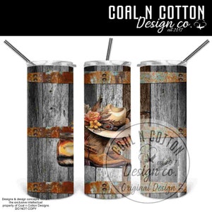 Western Whiskey Barrel 20oz Tumbler Template (Digital Download)