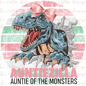 Auntiezilla Tante des monstres - Sublimation, Clipart, toboggan aquatique, PNG Téléchargement numérique