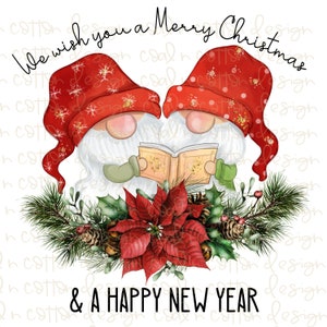 Christmas Gnome PNG Clipart: Merry Christmas & Happy New Year (Digital Download)