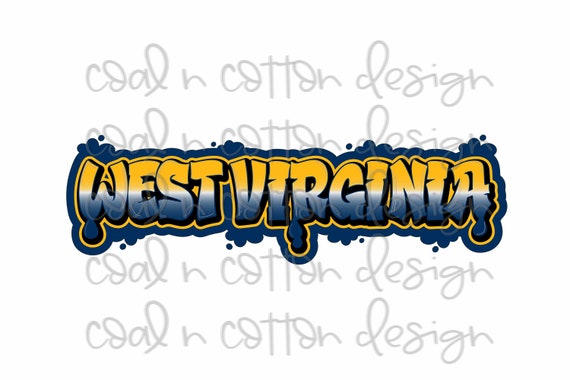 West Virginia Graffiti Watercolor Sublimation Waterslide - Etsy