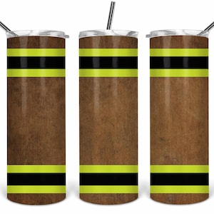Plain Turnout look Fire Department 20oz skinny Tumbler Template, Sublimatie, Waterglijbaan, Clipart, PNG Digitale Download