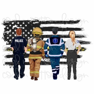 Dispatcher und Ersthelfer Version 2 - Aquarell, medizinisches Personal, Sublimation, Wasserrutsche, Clipart, PNG digitaler Download