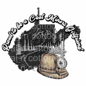 Coal Miner Girlfriend West Virginia Watercolor Clipart (PNG Digital Download)