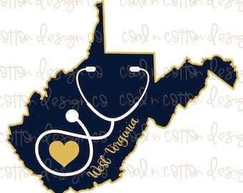 West Virginia Nurse and medical  PNG Digital Download