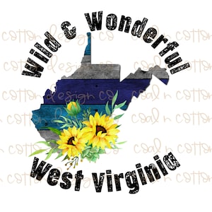 West Virginia Wood Sunflower Watercolor Clipart (PNG Digital Download)