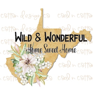 West Virginia Sunflower Watercolor Clipart: Home Sweet Home (PNG Digital Download)