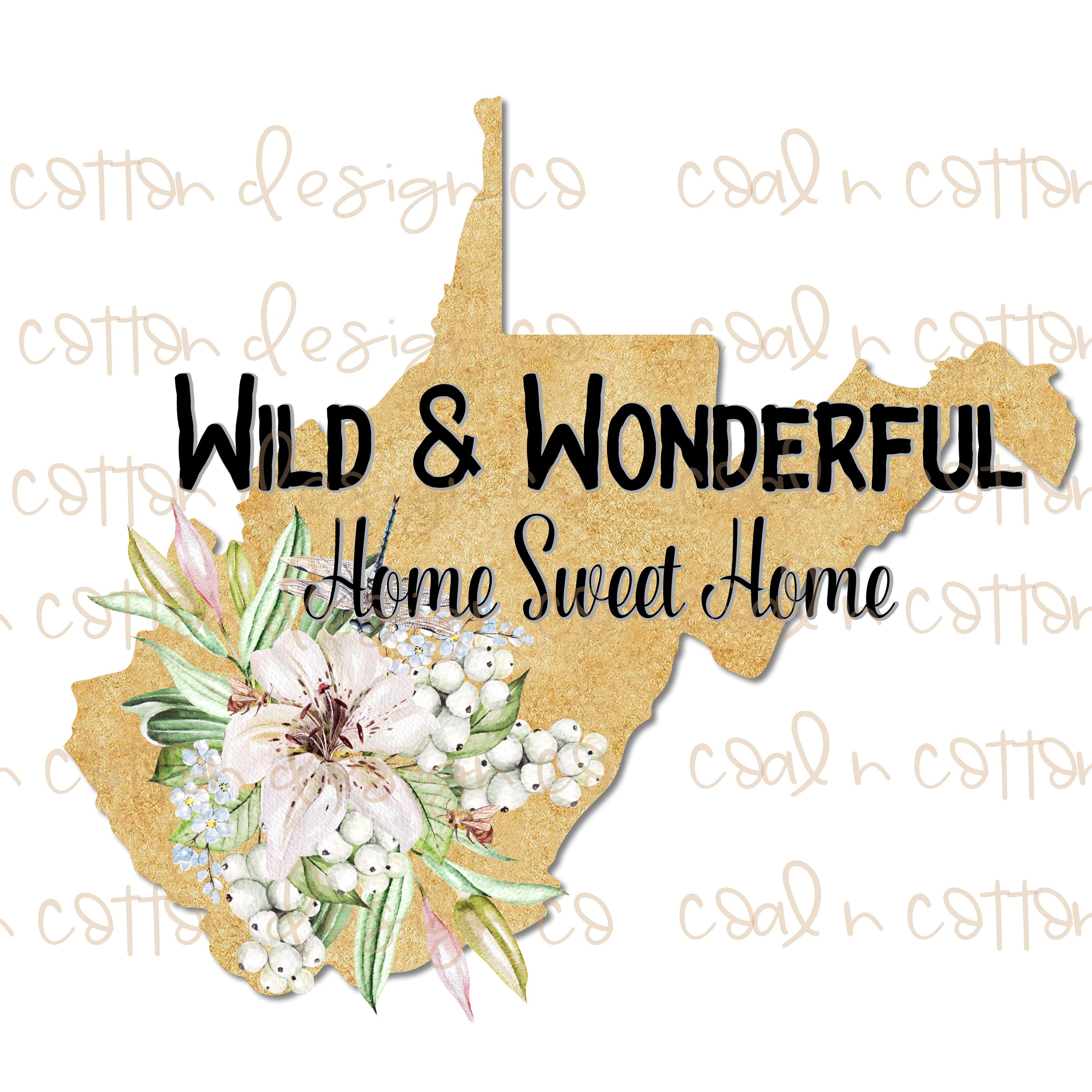 Craft Supplies &amp; Tools Wild and Wonderful Home Sweet Home West Virginia ...