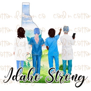 Idaho Strong - Aquarell, medizinisches Personal, Sublimation, Waterslide, Clipart, PNG digitaler Download