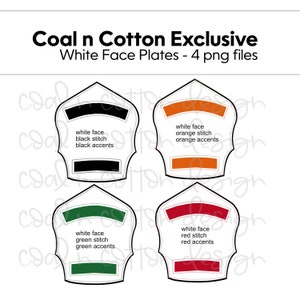 White Fire Helmet Face Plates: Sublimation Clipart (PNG Digital Download)