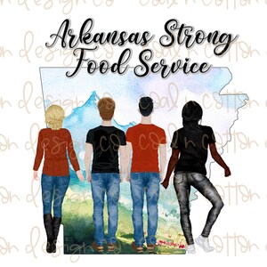 Arkansas Strong Food Service - Aquarell, medizinisches Personal, Sublimation, Wasserrutsche, Clipart, PNG digitaler Download