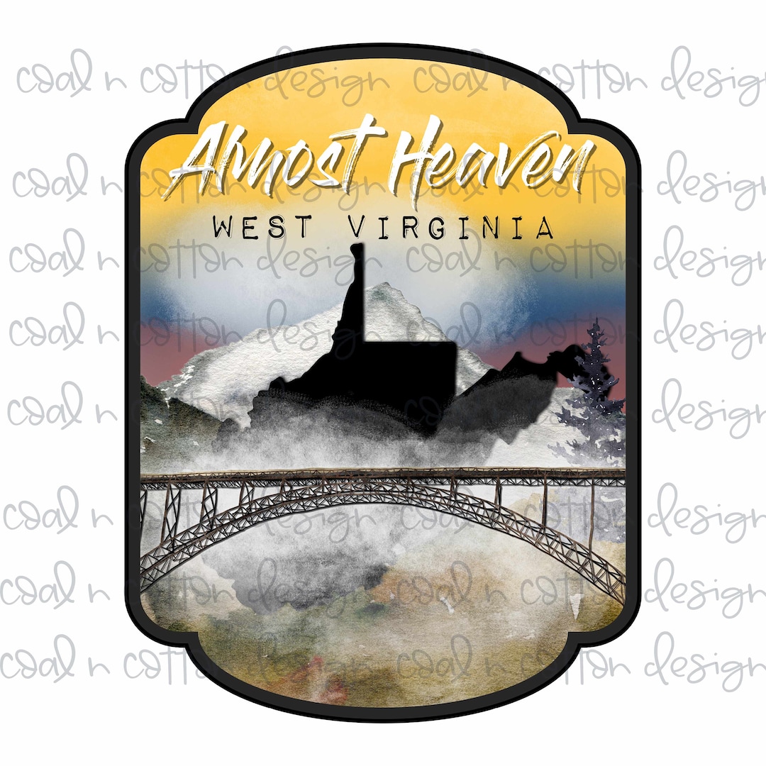 Custom Designed West Virginia Watercolor, Sublimation, Waterslide ...
