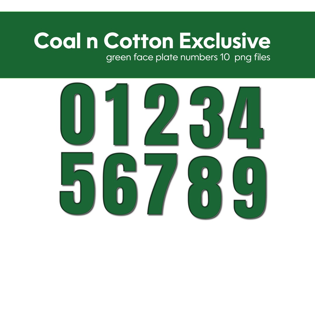 Set of Green Numbers for Fire Helmet Face Plates Etsy