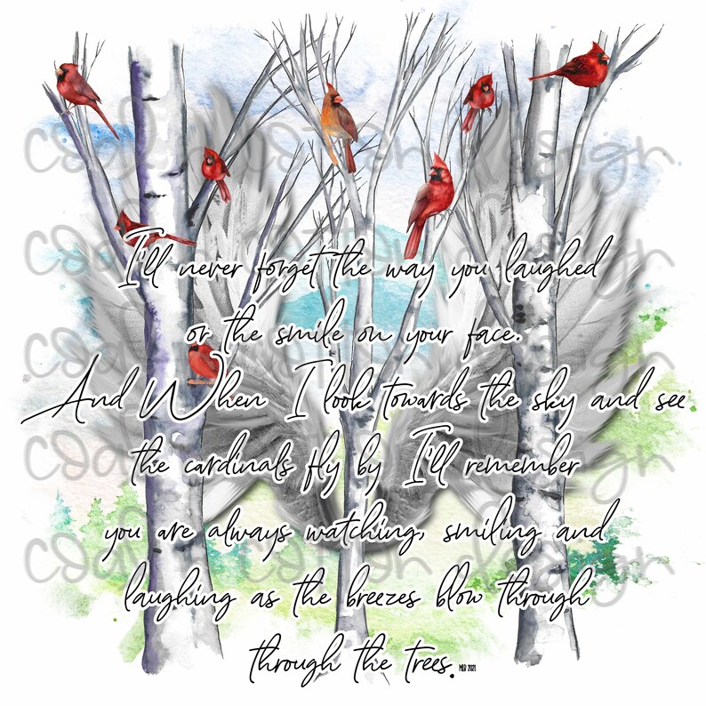 I'll Never Poem Vers 2 Cardinals Remembrance Etsy Canada