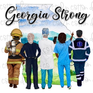 Georgia Starke Frontarbeiter - Aquarell, medizinisches Personal, Sublimation, Wasserrutsche, Clipart, digitaler PNG Download