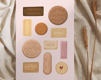 British Biscuit Selection Wall Art Print