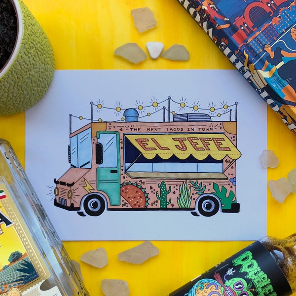 Chef El Jefe Taco Truck Print