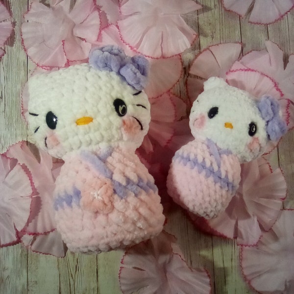Kokeshi Kitty Geisha "no sew but the bow" Crochet Pattern