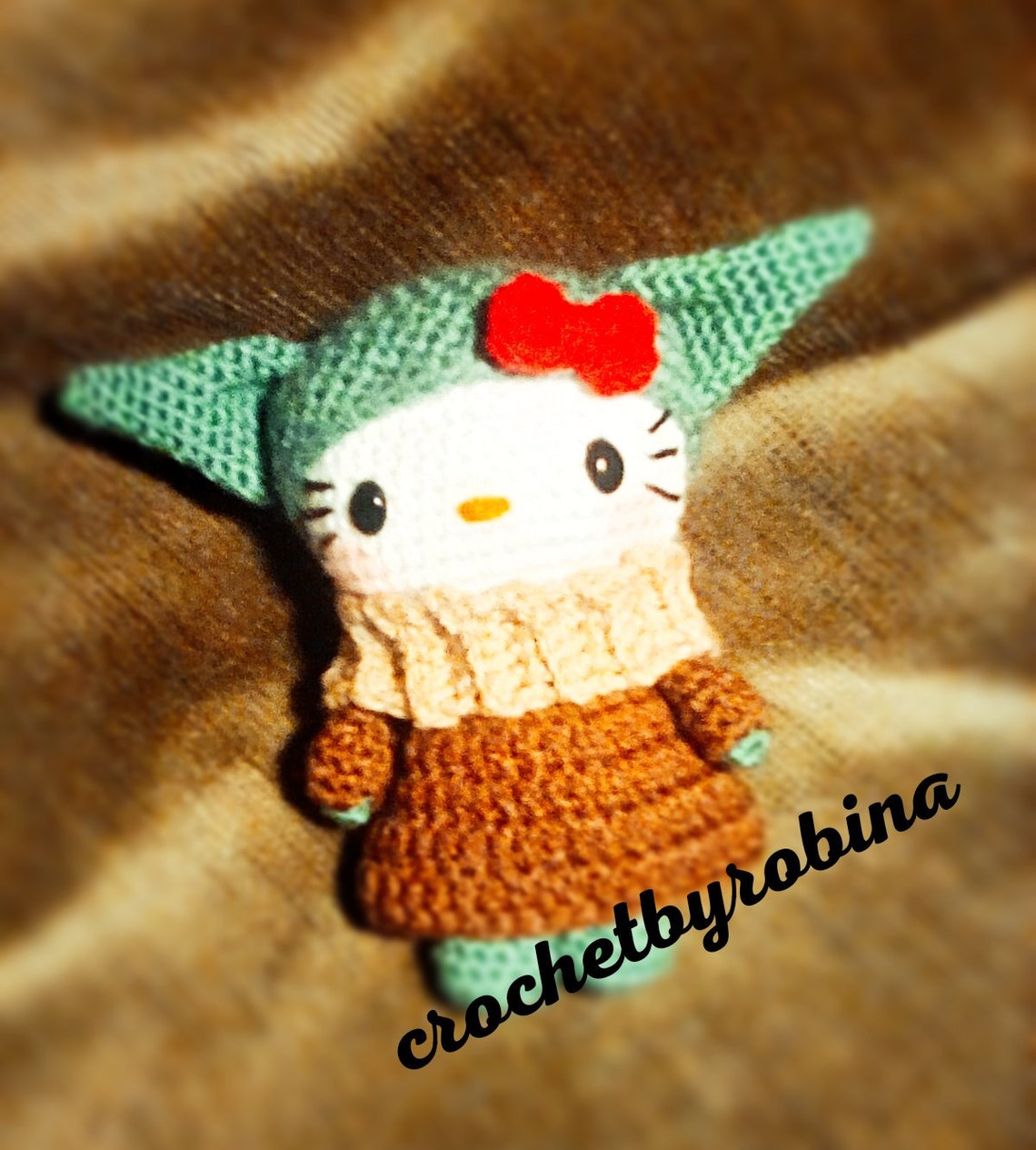 Hello Kitty Baby Yoda Grogu Costume Crochet Amigurumi Doll Cat Etsy