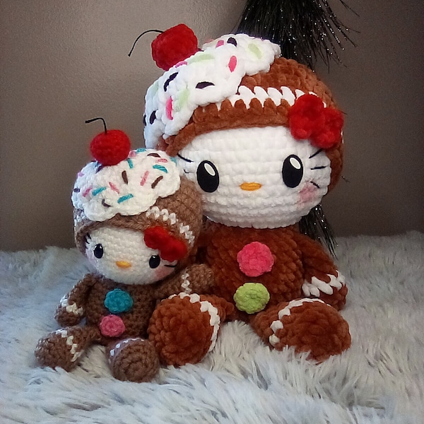 Gingerbread Kitty Digital PDF Crochet Pattern