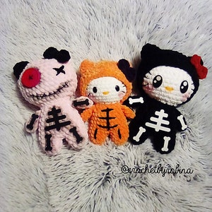 Skelly Cat Halloween Spooky Crochet Pattern with link for Cricut bones