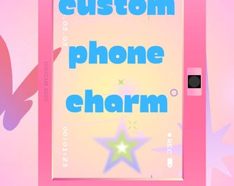 Custom Beaded Phone Charm | Personalized Kawaii Strap, Choose Colors, Letters, Theme