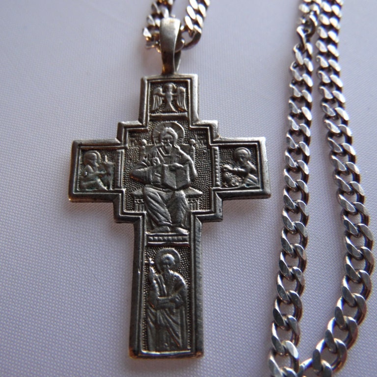 Orthodoxes Kreuz Aus Metall – Handgehaltenes Glaubenssymbol Für Hochzeiten, Gebete & Geschenke (21,6 X 12,4 Cm, Cyan)