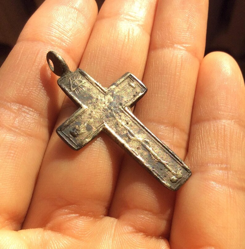 Antique Rare Interesting Bronze Cross With a Crucifix.صليب Etsy