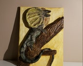 Frilled lizard relief