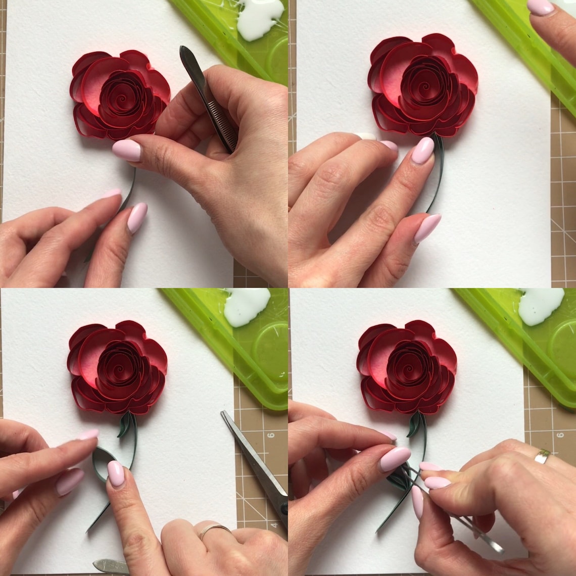 Quilling roses tutorial How to make paper flowers rose Etsy