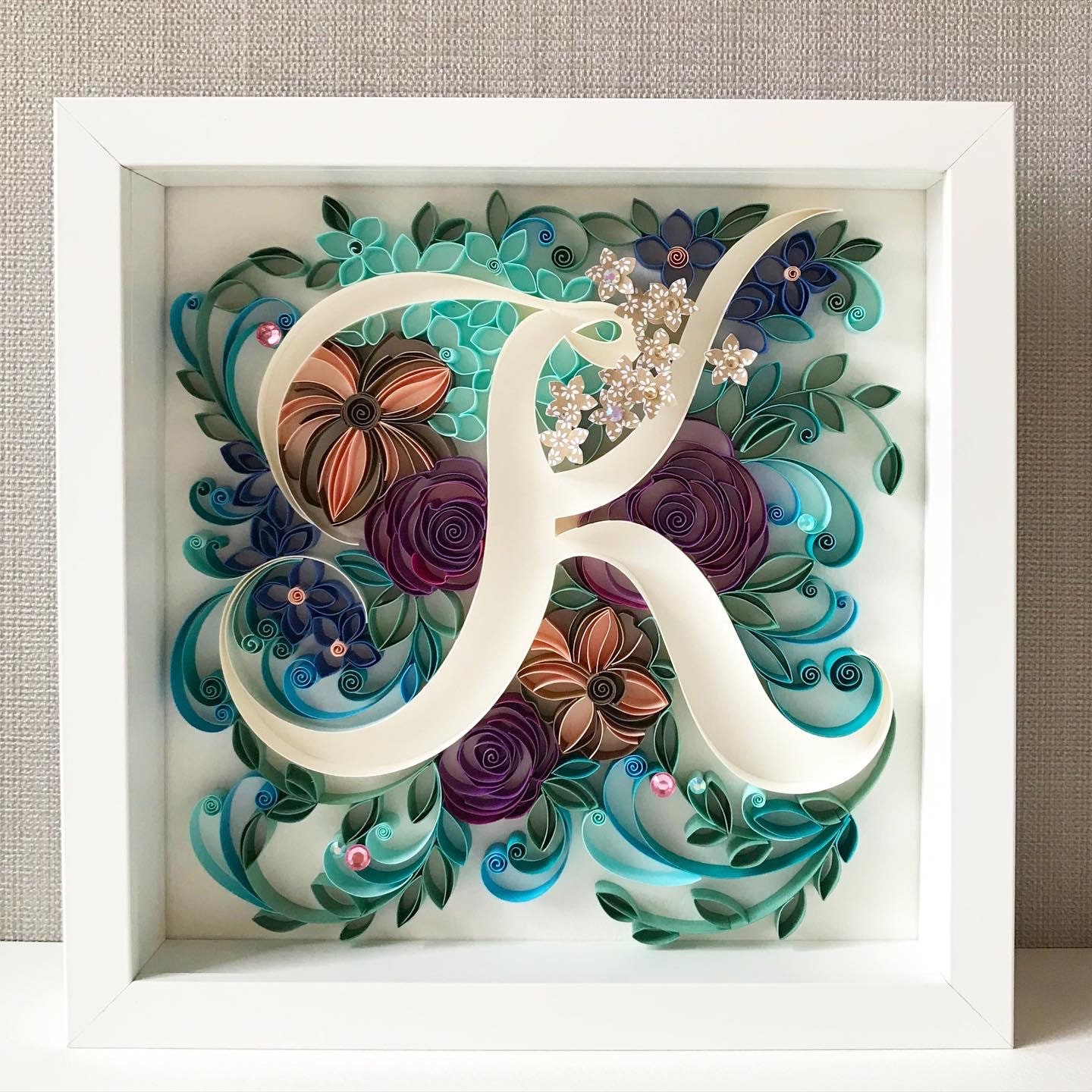TEMPLATE of letter K in floral pattern Quilling letters Etsy