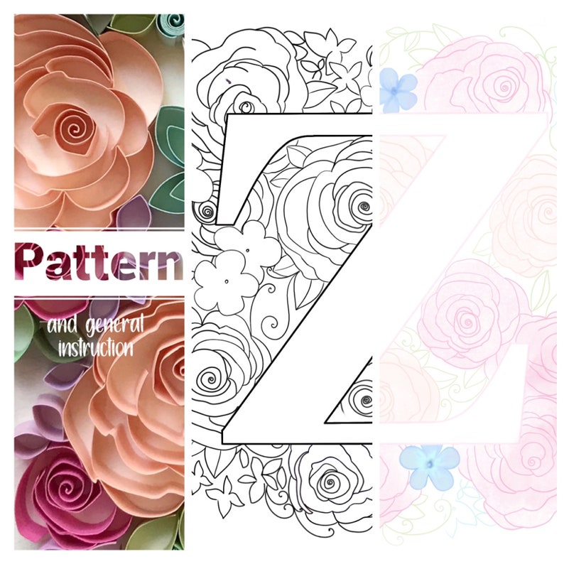 template of letter z in floral san antonio mall letters quilling pape design