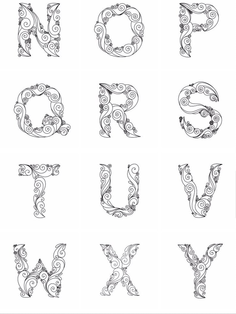 Alphabet Free Printable Quilling Patterns Alphabet Free Printable Quilling Patterns
