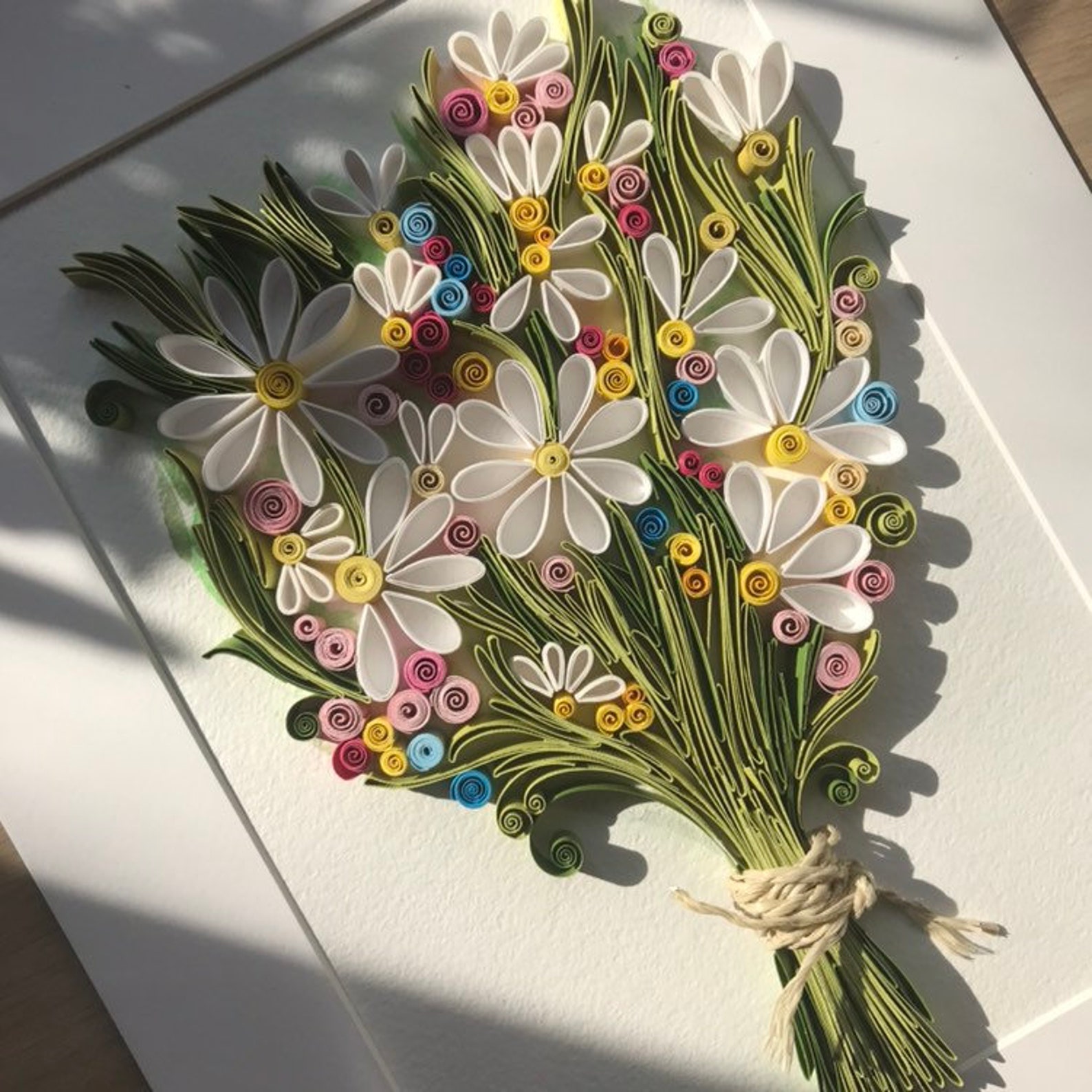 Quilling summer bouquet Paper Daisy flowers Unique gift Etsy