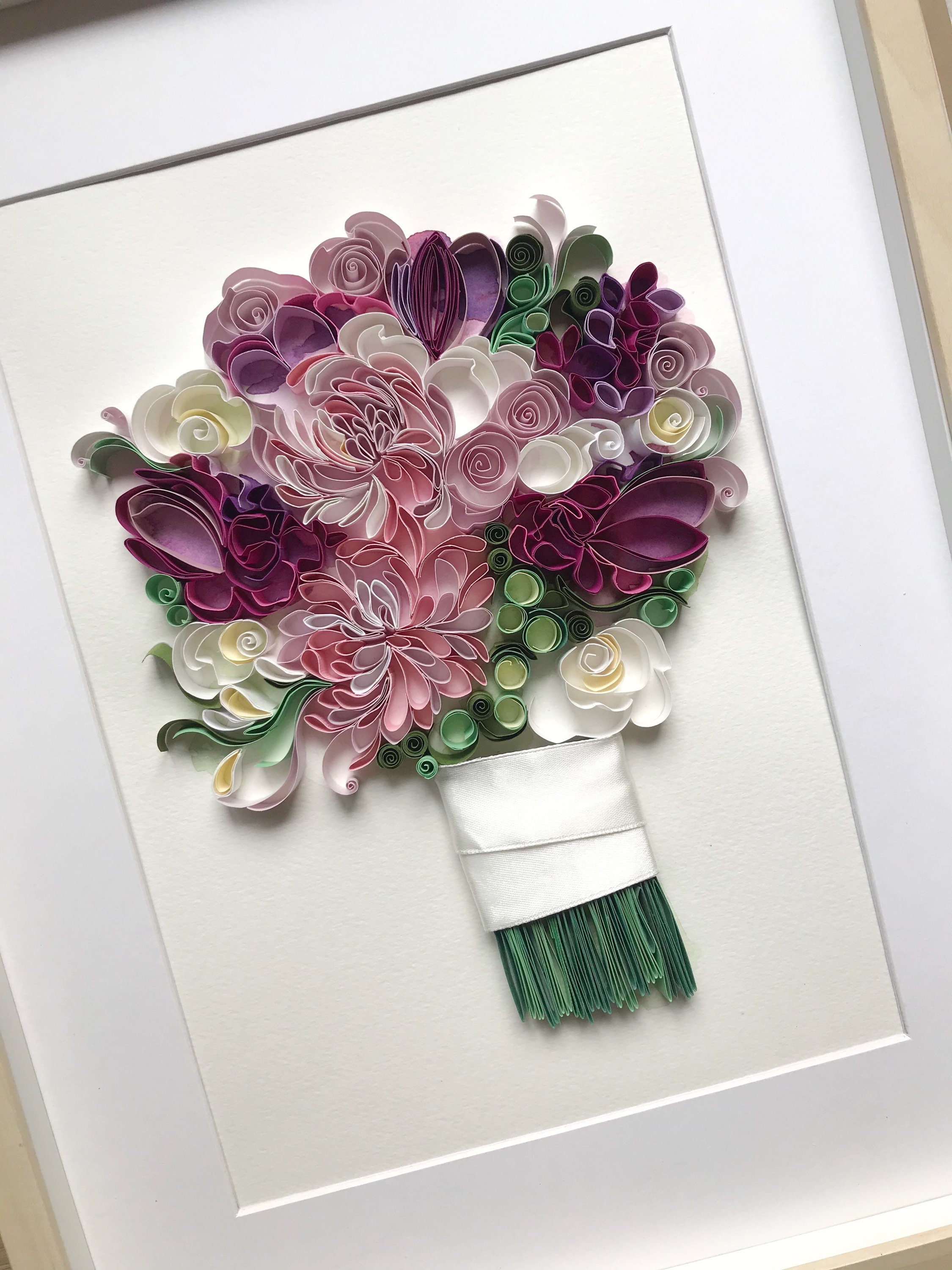 Quilling Art Floral paper bouquet Floral quilling artwork Etsy