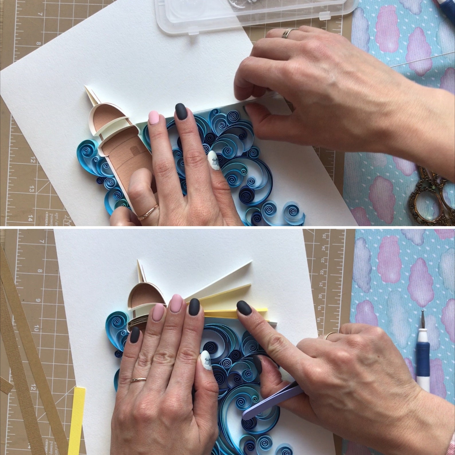 Quilling Templete Lighthouse in waves Quilling art Etsy